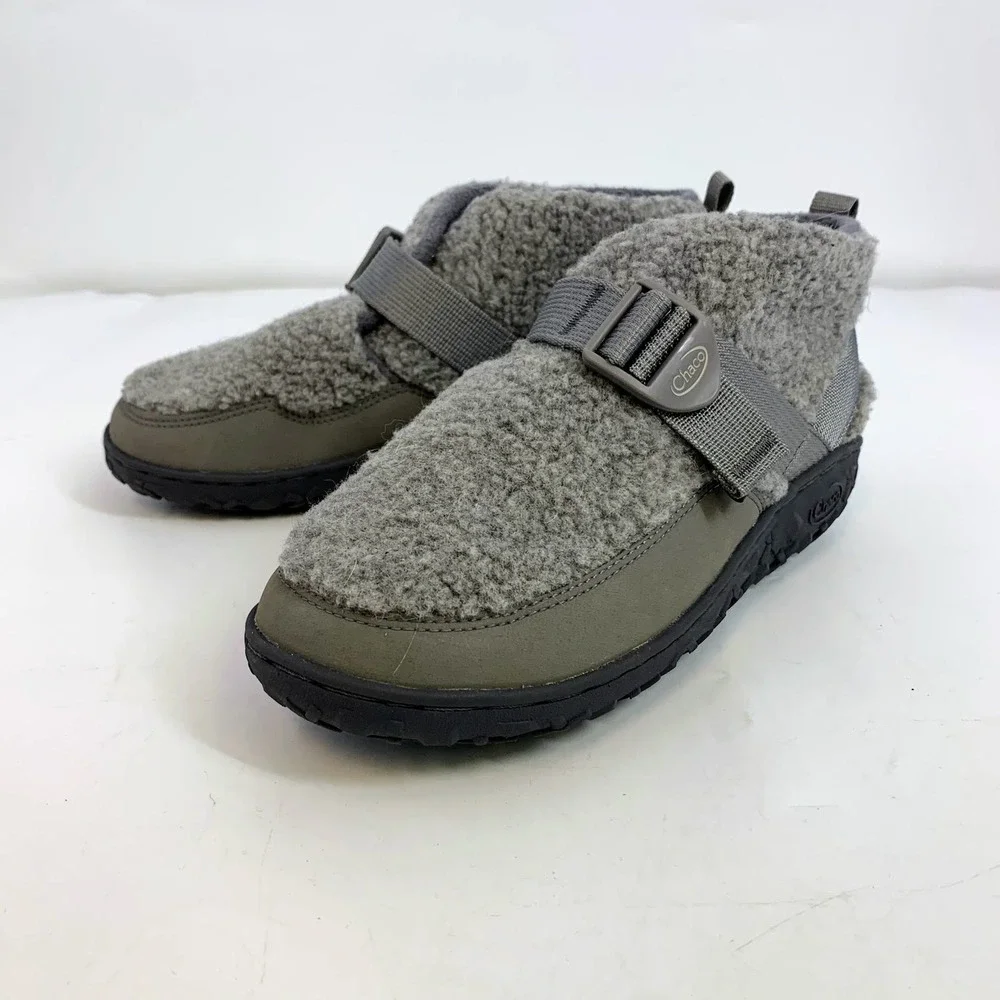 Chaco Revel Chelsea Cozy Gray‎ Fleece Adjustable Strap Ankle Boots Shoes